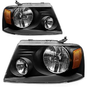 Ford F150 Headlights for 2004 2005 2006 2007 2008 /Lincoln Mark LT Headlights Assembly Pair for 2006-2008 Black Housing NOT Fit 2004 Ford F-150 Heritag