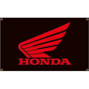 Banner,HONDA Motorcycle Racing 3x5ft Car Flag Banner, Snap On Flag Tools 100% Polyester, for Car Fans Large Decor Emblem Outdoor/Indoor Banner with Brass Grommets., 3x5ft Banner, RAUMM-CF201