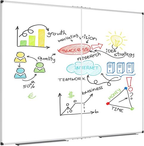 سبورة بيضاء مغناطيسية XBoard مقاس 48 × 36، ولوحة بيضاء مقاس 4 × 3، ولوحة مسح جافة مع صينية قلم تحديد قابلة للفصل in Kuwait