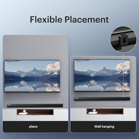 أشرطة صوت طومسون 35 بوصة مع بلوتوث، مكبرات صوت تلفزيونية للمسرح المنزلي مع مكبر صوت انعكاسي، صوت DSP وقابل للتعديل على الحائط، HDMI/ARC/AUX/Opti/Coax/USB in Kuwait