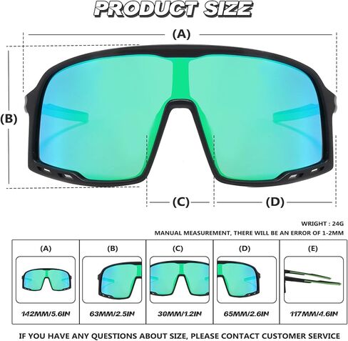 نظارات شمسية رياضية ملفوفة لركوب الدراجات للجنسين، نظارات مستقطبة مقاومة للرياح للجري in Kuwait