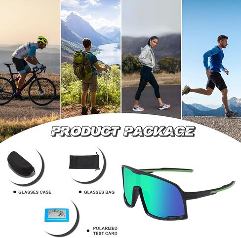 نظارات شمسية رياضية ملفوفة لركوب الدراجات للجنسين، نظارات مستقطبة مقاومة للرياح للجري in Kuwait