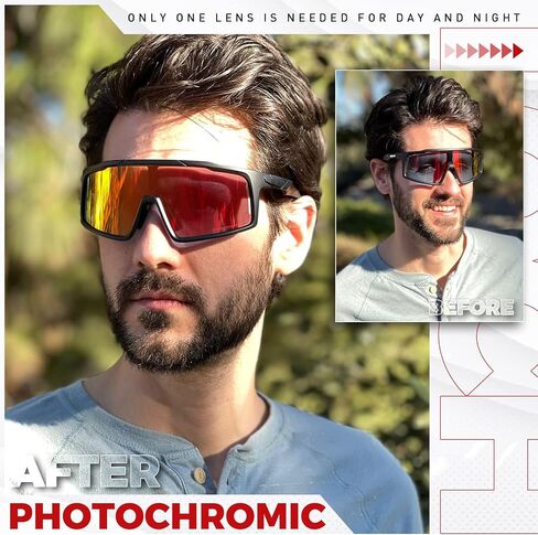 Photochromic Cycling Glasses Sports Sunglasses Clear for Men Women MTB BMX Bike in Saudi Arabia