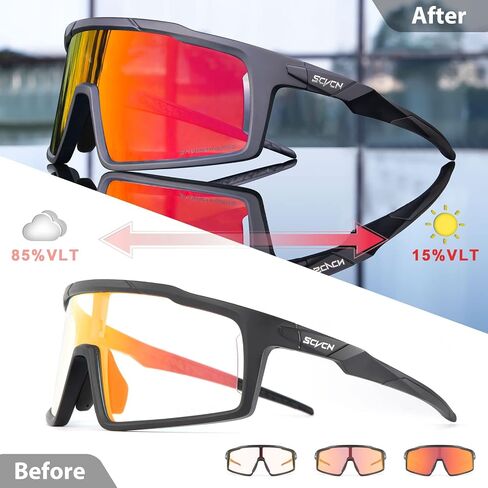 Photochromic Cycling Glasses Sports Sunglasses Clear for Men Women MTB BMX Bike in Saudi Arabia