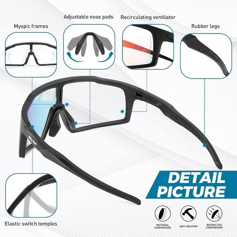 Photochromic Cycling Glasses Sports Sunglasses Clear for Men Women MTB BMX Bike in Saudi Arabia