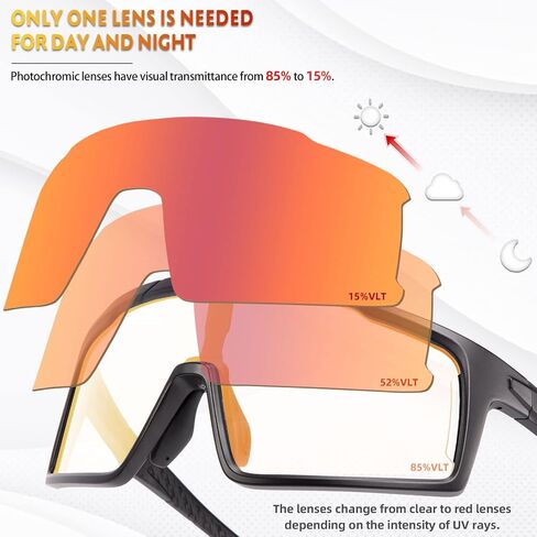 Photochromic Cycling Glasses Sports Sunglasses Clear for Men Women MTB BMX Bike in Saudi Arabia