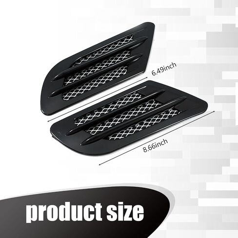 2 PCS Car Body Decoration Shark Gills, 8.6" x 3.1" Dustproof Simulation Vent Side Fender Stickers, Wheel Eyebrow Side Air Conditioning Outlet Trim Cover, Universal for Car (Carbon Fiber Black) in Saudi Arabia