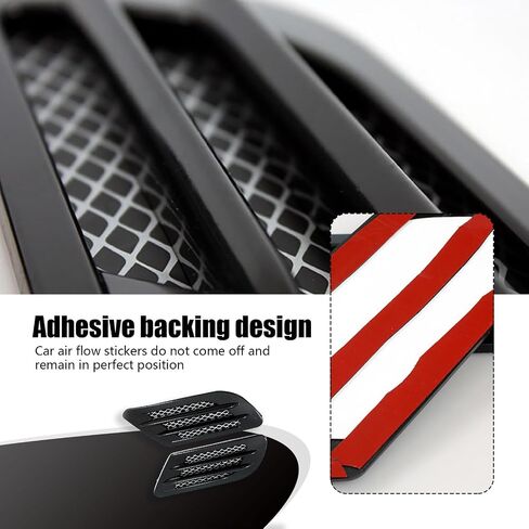 2 PCS Car Body Decoration Shark Gills, 8.6" x 3.1" Dustproof Simulation Vent Side Fender Stickers, Wheel Eyebrow Side Air Conditioning Outlet Trim Cover, Universal for Car (Carbon Fiber Black) in Saudi Arabia