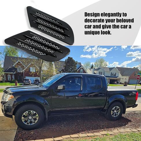 2 PCS Car Body Decoration Shark Gills, 8.6" x 3.1" Dustproof Simulation Vent Side Fender Stickers, Wheel Eyebrow Side Air Conditioning Outlet Trim Cover, Universal for Car (Carbon Fiber Black) in Saudi Arabia