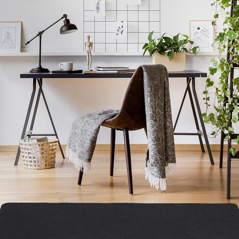 PATIKIL 55" x 35" Office Chair Mat, Multi-Purpose Desk Carpet Floor Mats for Rolling Chairs for Hardwood Floors (Black) in Kuwait