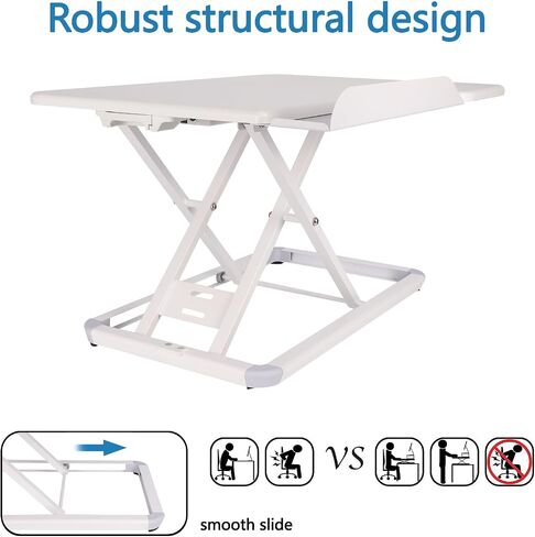 Standing Desk Converter, Height Adjustable Sit Stand Desk, Fully Assembled Stand Up Desk Converter, Ultra Low Profile Design(29 * 18Inch,White) in Saudi Arabia