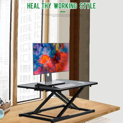 Standing Desk Height Adjustable 29 inch Computer Workstation Stand Up Desks Sit Stand Converter Desktop Riser Table for Laptop & Computer Monitors in Saudi Arabia