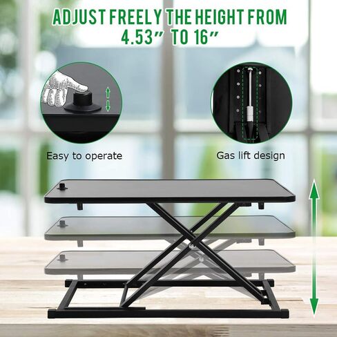 Standing Desk Height Adjustable 29 inch Computer Workstation Stand Up Desks Sit Stand Converter Desktop Riser Table for Laptop & Computer Monitors in Saudi Arabia
