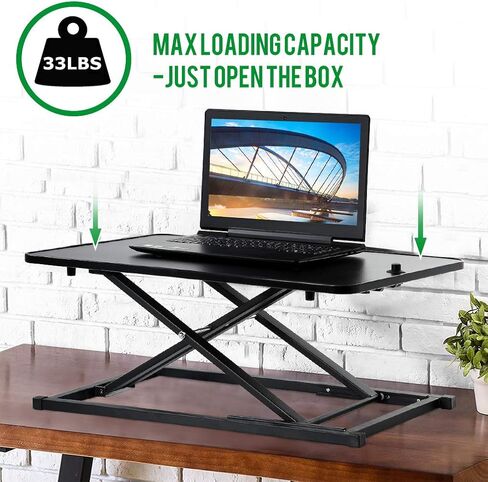 Standing Desk Height Adjustable 29 inch Computer Workstation Stand Up Desks Sit Stand Converter Desktop Riser Table for Laptop & Computer Monitors in Saudi Arabia