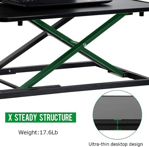 Standing Desk Height Adjustable 29 inch Computer Workstation Stand Up Desks Sit Stand Converter Desktop Riser Table for Laptop & Computer Monitors in Saudi Arabia