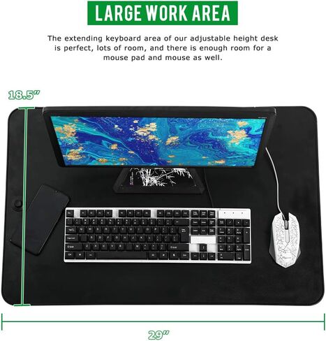 Standing Desk Height Adjustable 29 inch Computer Workstation Stand Up Desks Sit Stand Converter Desktop Riser Table for Laptop & Computer Monitors in Saudi Arabia
