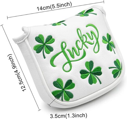 أغطية رأس الجولف Lucky Clover Golf Driver Fairway Wood Hybrid Mallet Blade Putter Cover غطاء الرأس أغطية الرأس الجلدية الفاخرة تناسب معظم السائقين الخشبيين ومضارب الشفرات in Saudi Arabia