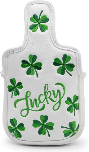 أغطية رأس الجولف Lucky Clover Golf Driver Fairway Wood Hybrid Mallet Blade Putter Cover غطاء الرأس أغطية الرأس الجلدية الفاخرة تناسب معظم السائقين الخشبيين ومضارب الشفرات in Saudi Arabia
