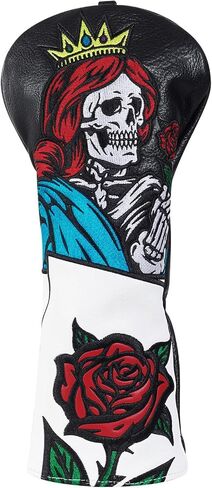 Golf Club Head Covers Rose Skull Driver Headcover Fairway Headcover Hybrid Headcover Fit Taylormade Titleist Callaway Cobra PGX in Saudi Arabia