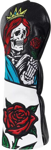 Golf Club Head Covers Rose Skull Driver Headcover Fairway Headcover Hybrid Headcover Fit Taylormade Titleist Callaway Cobra PGX in Saudi Arabia