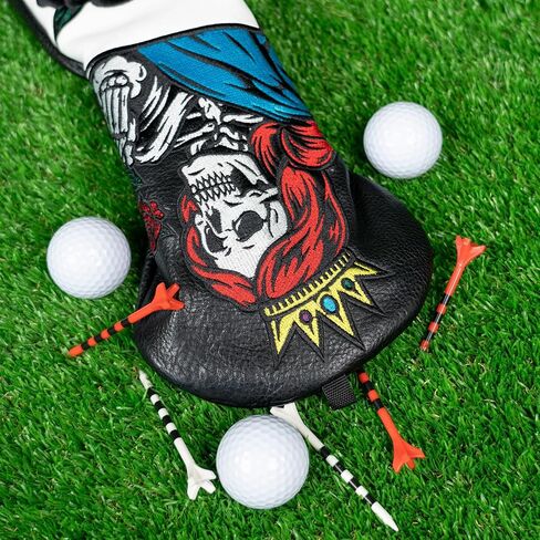 Golf Club Head Covers Rose Skull Driver Headcover Fairway Headcover Hybrid Headcover Fit Taylormade Titleist Callaway Cobra PGX in Saudi Arabia