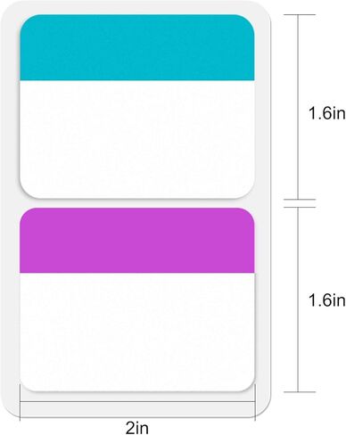 EXCELFU 400 قطعة، علامات تبويب مؤشرة مقاس 2 بوصة، موزعات أعلام، علامات صفحة لاصقة، شريط ملون للمجلدات والكتب وأجهزة الكمبيوتر المحمولة ومجلدات الملفات in Kuwait