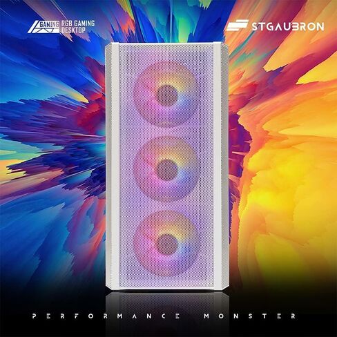 كمبيوتر ألعاب STGAubron، Intel Core i7-10700F حتى 4.8G، GeForce RTX 2060 Super 8G GDDR6، 16G DDR4، 1T SSD، WiFi، BT 5.0، RGB Fan x 6، لوحة مفاتيح وماوس ولوحة ماوس RGB، شريط صوت RGB BT، ميكروفون ألعاب RGB BT ،W11H64 in Kuwait