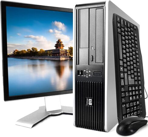 حزمة الكمبيوتر المكتبي HP Elite 7900، معالج Intel Core 2 Duo، ذاكرة الوصول العشوائي 8 جيجابايت، محرك الأقراص الصلبة 500 جيجابايت، DVD-RW، Wi-Fi، Windows 10، شاشة LCD مقاس 19 بوصة (متجددة) in Kuwait