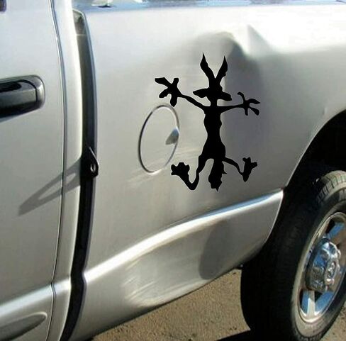 Wile Coyote Splat Vinyl Sticker for Car Window Great for Dents (4x5.5, Black) in Saudi Arabia