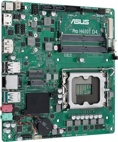 ASUS Pro H610T D4-CSM LGA 1700 (Intel 12th Gen&Intel vPro) اللوحة الأم التجارية المحسنة TCO (PCIe 4.0،DP،LVDS،SO-DIMM DDR4،USB 3.2 Gen 2،فتحة M.2 E، Q-LED Core، ASUS Control سنتر اكسبريس) in Saudi Arabia