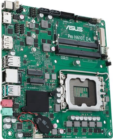 ASUS Pro H610T D4-CSM LGA 1700 (Intel 12th Gen&Intel vPro) اللوحة الأم التجارية المحسنة TCO (PCIe 4.0،DP،LVDS،SO-DIMM DDR4،USB 3.2 Gen 2،فتحة M.2 E، Q-LED Core، ASUS Control سنتر اكسبريس) in Saudi Arabia