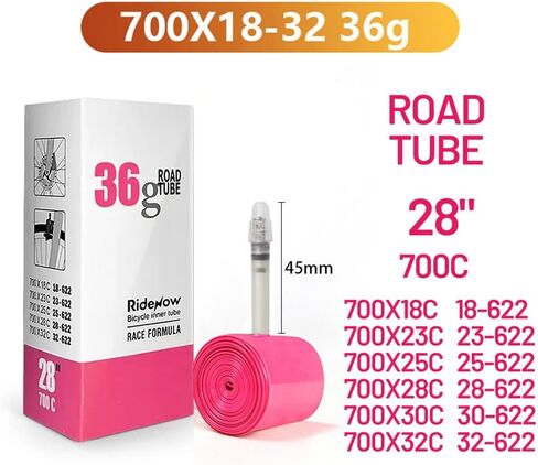 RideNow 1/2 Pack Ultralight Bike Inner Tube 700 x 18-32 Road Bicycle TPU Tire 45/65/85mm Length French Valve Super Bike Light Tube in Kuwait