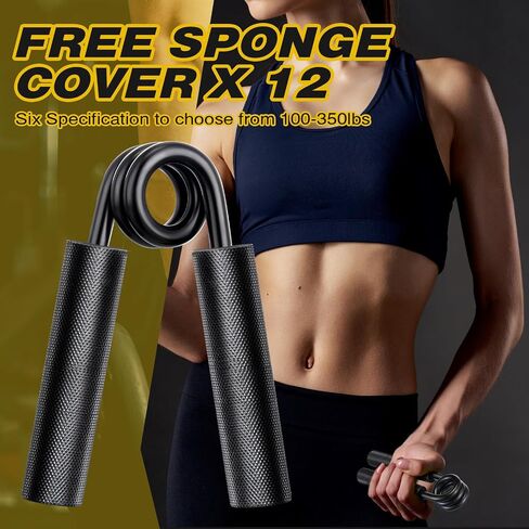 6 Pack Hand Grip Strengthener Set Heavy Metal Hand Grip Resistance 100, 150, 200, 250, 300, 350 LBS Wrist Hand Exerciser with Protective Case Forearm Gripper for Fingers Workout in Saudi Arabia