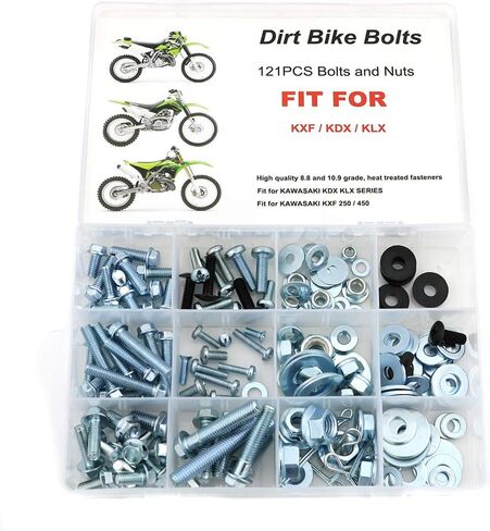 Xitomer 121 PCS Plastics Engine Body Frame Exhaust Bolts Kit Fit for KDX 80 175 200 220 225 250 KLX KLR 110 KX250F KX450F KXF250 KXF450 KLX450R, ATV Plastic Bodywork Bolts Kit in Saudi Arabia