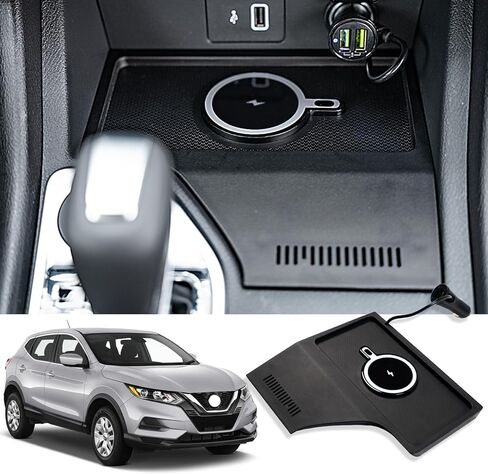 لوحة شحن لاسلكية Xipoo متوافقة مع وحدة التحكم المركزية للشحن اللاسلكي Nissan Rogue 2014-2020 لملحقات Nissan Rogue 2014-2020 (تناسب Nissan Rogue، النمط المغناطيسي) in Kuwait