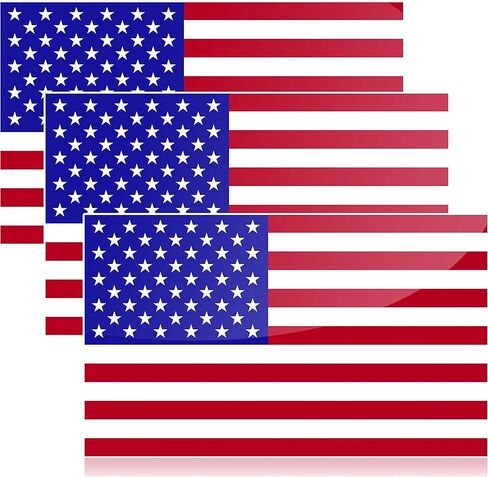 مجموعة ملصقات وشارات العلم الأمريكي مكونة من 3 قطع، ملصق العلم الأمريكي للسيارة، ملصقات العلم الأمريكي مقاومة للماء للشاحنات، ملصق العلم الأمريكي الصغير أو ملصق العلم الأمريكي للسيارة in Kuwait