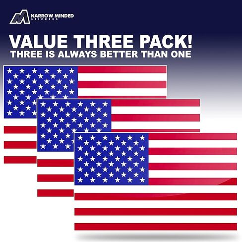 مجموعة ملصقات وشارات العلم الأمريكي مكونة من 3 قطع، ملصق العلم الأمريكي للسيارة، ملصقات العلم الأمريكي مقاومة للماء للشاحنات، ملصق العلم الأمريكي الصغير أو ملصق العلم الأمريكي للسيارة in Kuwait