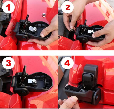 Updated Material Hood Latches Fit for Jeep Wrangler JL 2018-2023 Anti-Theft Hood Lock Catch Latches Kit 2-Door 4-Door, 1 Pair in Kuwait