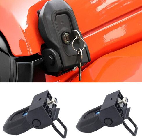 Updated Material Hood Latches Fit for Jeep Wrangler JL 2018-2023 Anti-Theft Hood Lock Catch Latches Kit 2-Door 4-Door, 1 Pair in Kuwait