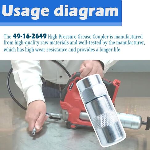 49-16-2649 for Milwaukee Grease Gun Couplers, Replacement for Milwaukee Grease Gun Tips, Fits Milwaukee M18 & M12 Grease Gun Tips, High Pressure Grease Couplers (Set of 2) in Saudi Arabia
