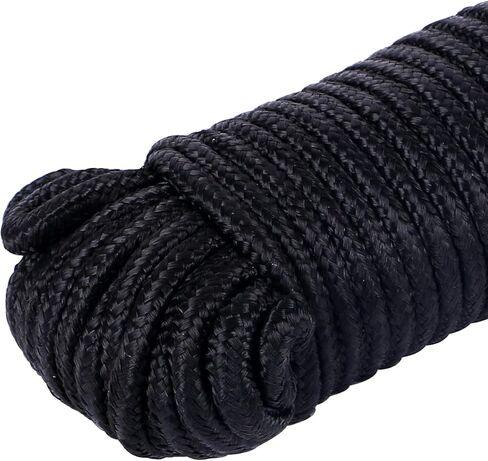 90 ft f 1/4 inch (7mm) Nylon Poly Rope Cord Flag Pole Polypropylene Clothes Line Camping Utility Good for Tie Pull Swing Climb Knot (Black) in Kuwait