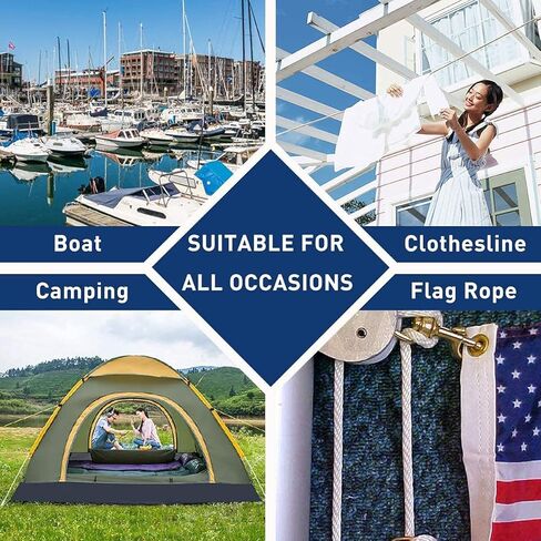 90 ft f 1/4 inch (7mm) Nylon Poly Rope Cord Flag Pole Polypropylene Clothes Line Camping Utility Good for Tie Pull Swing Climb Knot (Black) in Kuwait