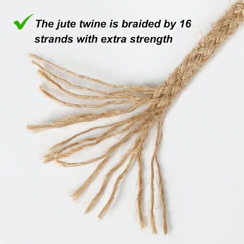 Tenn Well Green Garden Twine, 100 Feet x 5mm Wide Braided Jute Rope for Gardening, Crafting, Packing and Bundling in Saudi Arabia