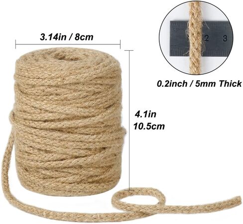 Tenn Well Green Garden Twine, 100 Feet x 5mm Wide Braided Jute Rope for Gardening, Crafting, Packing and Bundling in Saudi Arabia