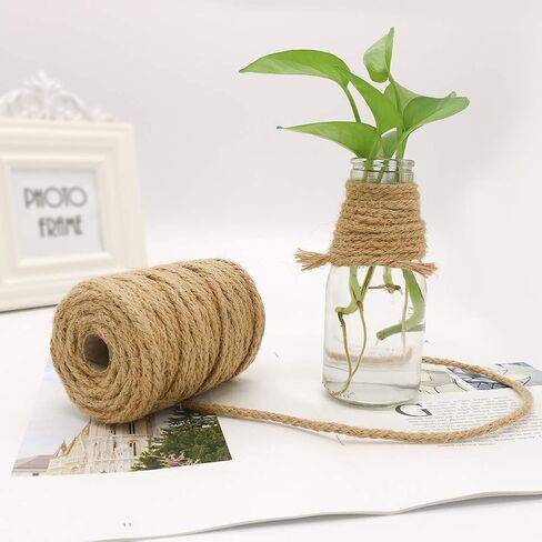Tenn Well Green Garden Twine, 100 Feet x 5mm Wide Braided Jute Rope for Gardening, Crafting, Packing and Bundling in Saudi Arabia