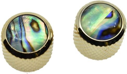 KAISH Gold Large Size 2pcs Push on Fit Abalone Top Dome Knobs Abalone Inserts Import Style Guitar Bass Knobs for Precision P Bass or Tele Guitars in Saudi Arabia