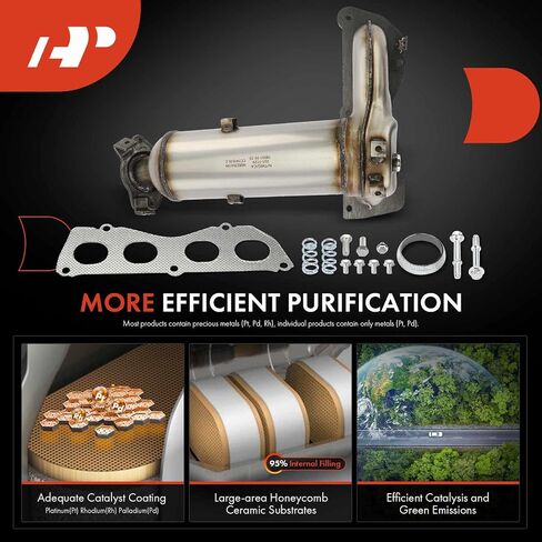 مجموعة المحول الحفاز لمشعب العادم الأمامي الممتاز A-Premium متوافقة مباشرة مع Toyota Camry 2012 2013 2014 2.5L، متوافقة مع EPA، استبدال # 250510V040 in Saudi Arabia
