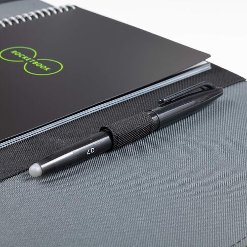 غطاء قابل للطي Rocketbook Capsule 2.0 لأجهزة Core وPanda وFusion - قابل لإعادة التدوير بنسبة 100%، مع حامل أقلام ومشبك مغناطيسي ووحدة تخزين داخلية - أسود، مقاس تنفيذي 6 بوصة × 8.8 بوصة in Kuwait