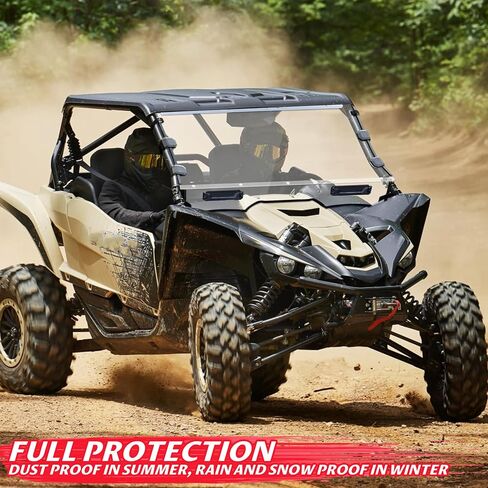 SAUTVS الزجاج الأمامي الكامل لياماها YXZ1000R، واضح الغبار معطف صلب دائم بولي تنفيس الجبهة الزجاج الأمامي الكامل لياماها YXZ 1000R/SE/SS/SS SE/SS XTR 2019-2024 الملحقات in Saudi Arabia