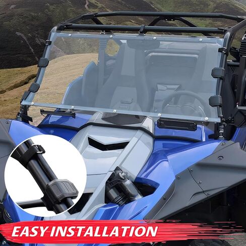 SAUTVS الزجاج الأمامي الكامل لياماها YXZ1000R، واضح الغبار معطف صلب دائم بولي تنفيس الجبهة الزجاج الأمامي الكامل لياماها YXZ 1000R/SE/SS/SS SE/SS XTR 2019-2024 الملحقات in Saudi Arabia